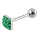 Piercing langue 85 - Carré férido vert