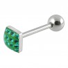 Piercing langue 85 - Carré férido vert