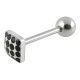 Piercing langue 85 - Carré férido noir