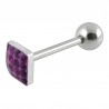 Piercing langue 85 - Carré férido lilas