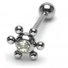 Piercing langue 58 - UFO cristal transparent