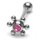 Piercing langue 58 - UFO cristal rose