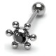 Piercing langue 58 - UFO cristal noir
