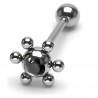 Piercing langue 58 - UFO cristal noir