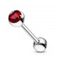 Piercing langue 05 - Acier cristal rouge