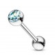 Piercing langue 05 - Acier cristal bleu-clair