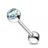 Piercing langue 05 - Acier cristal bleu-clair