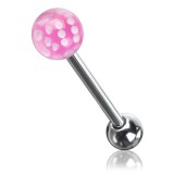 Piercing de langue UV 82 - Dés spéciaux roses