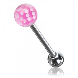 Piercing de langue UV 82 - Dés spéciaux roses