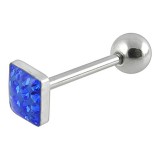 Piercing langue 85 - Carré férido bleu
