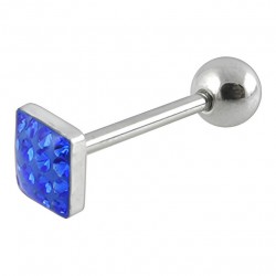Piercing langue 85 - Carré férido bleu