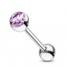 Piercing langue 05 - Acier cristal rose