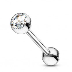 Piercing langue 05 - Acier cristal transparent