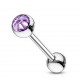 Piercing langue 05 - Acier cristal lilas