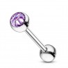 Piercing langue 05 - Acier cristal lilas