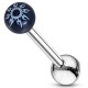 Piercing de langue UV 68 - Soleil tribal noir