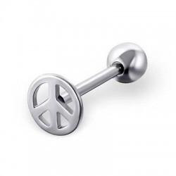 Piercing langue 31 - Peace and love plat