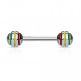 Piercing langue 40 - Acier rasta