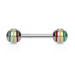 Piercing langue 40 - Acier rasta