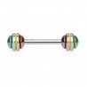 Piercing langue 40 - Acier rasta