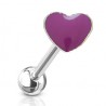 Piercing langue 63 - Coeur émaillé lilas