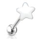 Piercing langue 62 - étoile émaillée blanche