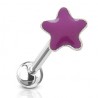 Piercing langue 62 - étoile émaillée lilas