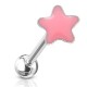 Piercing langue 62 - étoile émaillée rose
