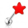 Piercing langue 62 - étoile émaillée rouge