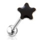 Piercing langue 62 - étoile émaillée noir