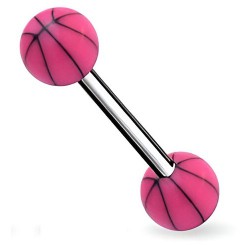 Piercing de langue UV 44 - Basket rose