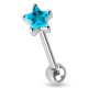Piercing langue 36 - Zircone étoile bleu-clair