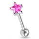 Piercing langue 36 - Zircone étoile rose