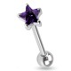 Piercing langue 36 - Zircone étoile lilas