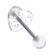 Piercing langue coquine 04 - Donuts coeur transparent