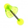 Piercing langue coquine 04 - Donuts coeur vert-pomme