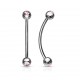 Piercing langue snake-eyes 05 - Boules cristal rose