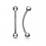 Piercing langue snake-eyes 05 - Boules cristal transparent