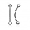 Piercing langue snake-eyes 05 - Boules cristal transparent