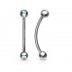 Piercing langue snake-eyes 05 - Boules cristal bleu-clair