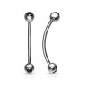 Piercing langue snake-eyes 05 - Boules cristal noir