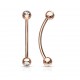 Piercing langue snake-eyes 05 - Rose boules cristal transparent