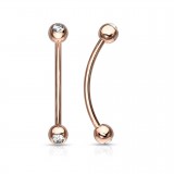 Piercing langue snake-eyes 05 - Rose boules cristal transparent