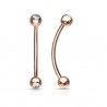 Piercing langue snake-eyes 05 - Rose boules cristal transparent