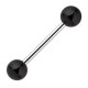 Piercing pour langue PVD 21 - Boules noires