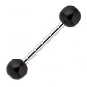 Piercing pour langue PVD 21 - Boules noires