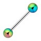 Piercing pour langue PVD 21 - Boules rainbow