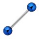Piercing pour langue PVD 21 - Boules bleues