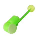 Piercing langue coquine 07 - Sifflet flexible vert-pomme