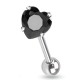Piercing langue 35 - Zircone coeur noir